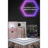 Wireless Şarjlı Akıllı Saat ve Dijital Göstergeli Kablosuz Bluetooth Kulaklık Nabız Ölçer - Altın - Siyah - 35 - 48 mm - Belirtilmemiş