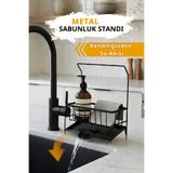 Wirewel Tezgah Üstü Sıvı Sabunluk Standı Ve Süngerlik Düzenleyici, Paslanmaz Metal Deterjanlık Organizer