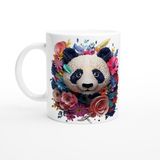 Wisdom Rain Çiçek Taçlı Panda Baskılı Kupa Bardak