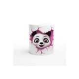 Wisdom Rain Duvarı Delip Bakan Sevimli Panda Temalı Baskılı Kupa Bardak