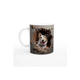 Wisdom Rain Kırık Duvar Arkasından Bakan Neşeli Köpek Kupa Bardak
