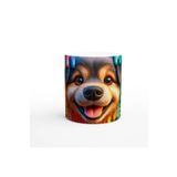 Wisdom Rain Renkli Damlayan Duvar ve Neşeli Köpek Temalı Baskılı Kupa Bardak