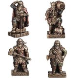 WISE 4’lü Viking Savaşçıları Dekoratif Obje Seti – Poliresin Koleksiyon Figürleri
