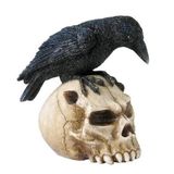 Wise Biblolar – İskelet Serisi - Kurukafa ve Karga 11,5x13x7 Cm | Dekoratif Obje