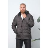 Wise Erkek Kapüşonlu Içi Polarlı %100 Polyester Şişme Mont - Antrasit - XL