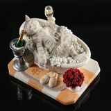 Wise Hayvanlar Alemi – Banyo Sefası Yapan Kedi Dekoratif Obje (Poliresin) 14,5x11x10,5 cm