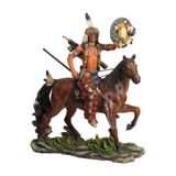 Wise Serisi – Atlı Kızılderili Biblosu | Poliresin Dekoratif Obje 25x10x28 CM