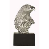 Wise Serisi Biblolar – Standlı Kartal Başı Gri | Dekoratif Obje 18x9x9 Cm