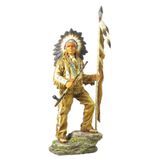 Wise Serisi – Kızılderili Şef Büyük Renkli Biblo 44x25x92 Cm – Dekoratif Obje & Hediyelik