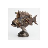 Wise Serisi – Steampunk Balık | Dekoratif Obje, Mekanik Tarz Biblo, Hediyelik Ev & Ofis Aksesuarı 31x11x24 CM