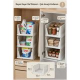 wise tree Beyaz 3 Adet Plastik Kayar Katlanır Raf Dolap İçi Düzenleyici Mutfak Banyo Kıyafet Düzenleyici Fonksiyonel Çok Amaçlı Organizer