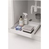 wise tree Beyaz Yapışkanlı Metal Dolap İçi Düzenleyici Raylı Dolap Organizeri, Ayarlanabilir Sürgülü Mutfak Rafı Tencere Tava temizlik gereçleri Lavabo Altı Organizer