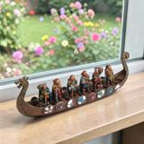 WISE Viking Savaş Gemisi Dekoratif Obje – Poliresin Tarihi Gemi Modeli – 43 cm