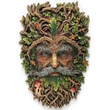 WISE Yeşil Adam Duvar Maskı Dekoratif Obje – Mitoloji ve Doğa Temalı Poliresin Duvar Dekoru – 26 cm