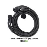 Wisecar 22KW Elektrikli Araç Şarj Kablosu – 5 Metre | Tip-2 | 32A | Hızlı & Güvenilir Şarj