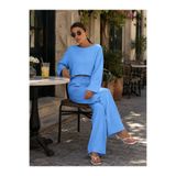 Wise&Go Store Premium Krinkıl Kumaş Salaş İkili Takım Bol Paça Cepli Pantolon