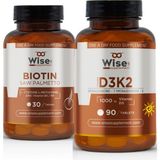 WiseLab Biotin 2500 Mcg 30 Tablet + Vitamin D3 K2 Besin Çeşidi Vitamin ve Mineral Türkiye Menşeli