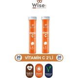 WiseLab Vitamin C + Çinko Efervesan 20 Tablet x 2 Adet