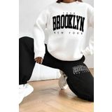 Wish BF Kadın Brooklyn New York Baskılı Bisiklet Yaka Eşofman Takımı