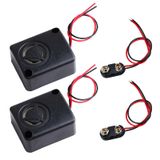 Wishiot 2 adet 12 V DC Siyah Mini Piezo Alarm Sireni 110 dB Sigorta Kasaları Hırsızlığa Karşı Alarm Yüksek Desibel Sesli Araba + 2 adet Akü Klipsi Konektör