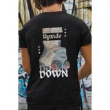 Wisipi Upside Unisex Ağır Pamuklu Tişört - Grafikli Tişört, Günlük Giyim, Erkek Için Hediye - Siyah - XL