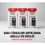 WISON Wıson WS-2323 Pil Şarj Aleti 2li Ekranlı 1200MAH 18650-26650-16340-14500-AA-AAA
