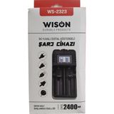 Wison WS-2323 Akıllı Pil Şarj Aleti | 2400 Mah Çıkış – Şarj Göstergeli – 26650’E Kadar Tüm Pillerle Uyumlu - 1 Adet