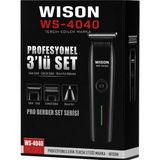 Wison WS-4040 3in1 Şarjlı Tıraş Makinesi - Saç, Sakal ve Burun Bakım Seti - Siyah