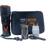 Wison WS-615 Profesyonel El Feneri | 30W – 3000 Lümen – 9800 Mah – Type-C Şarjlı - Siyah - Turuncu - 30 W
