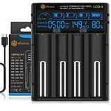 WISSBLUE LCD-4 18650 Akü Şarj Cihazı, 2A Hızlı Performans, LCD Gösterge, Power Bank Fonksiyonlu, 3.7V 14500 16340 18650 20700 21700 26650 1.2V AAAA AA A İçin