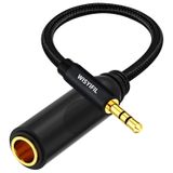 WISYIFIL 1/4 - 3,5 mm Kulaklık Kablo Adaptörü, TRS 6,35 mm Dişiden 3,5 mm Erkek 1/8 - 1/4 Stereo Ses Adaptörü, Kulaklık, Amplifikatörler, Gitar, Amfi vb. için Naylon Örgülü Kablo 1 ft (30 cm)