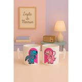Witchy Co 2'li Stitch ve Angel Kalpli Kupa Bardak, Hammer Kulplu, Sevgili Kupa Bardak ( 2 adet bardak )