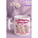 Witchy Co Gittiysen Gelme Geri Yazılı Kedili, Pembe Kupa Bardak ve Sticker - 1 adet