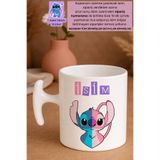 Witchy Co İsme Özel Stitch & Angel Sevimli Kupa Bardak (1 adet bardak)