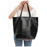 WITH-W Kadın Fermuarlı Geniş Hacimli Iç Cepli Model Kaliteli Deri Shopper Kol Ve Omuz Çantası Beck Tnc1009