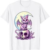 Wiwiccan Kedi Sevimli T-Shirts - Siyah - XL