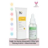 WIWIFY Yağlı Ve Geniş Gözenekli Ciltler Için Güneş Kremi + Niacinamide