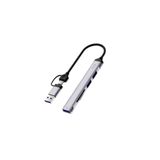 Wiwu 5in1 Type-C Usb-A Hub Çoğaltıcı Wiwu WI-HB003 Zolo Serisi Usb3.0 + Usb2.0 + Sd/tf Bağlantılı Gri