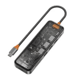Wiwu CB007 Cyber 7 in 1 Type-C Hub 100 W Şarj Destekli Şeffaf Görünümlü SD Kart-Hdmi-Usb Çoğaltıcı