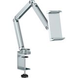 Wiwu Çok Yönlü Ayarlanabilir Uzun Kol Tip Oynar Başlıklı 360° Metal Telefon ve Tablet Tutucu Stand - Gri