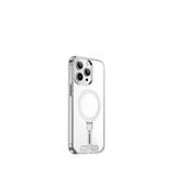 Wiwu FYY-014 iPhone 15 Pro Max Magsafe Uyumlu Alüminyum Standlı Şeffaf Telefon Kılıfı