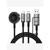 Wiwu Legend Wi-C050 3in1 USB-A + Type-C to Lightning – Type-C – Akıllı Saat 100W Şarj Kablosu 1.2M