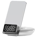 Wiwu M11 4 In 1 Fonksiyonel Kablosuz Şarj Standı - Dijital Saat - Gece Lambası / iPhone - Airpods - Beyaz