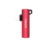 WIWU St03 Lightning Ses Adaptörü - Iphone Ipad 3.5mm Kulaklık & Lightning Şarj Dönüştürücü -kırmızı