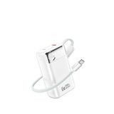 Wiwu T132 Power Plus Serisi 12000mah 65w Pd Dahili Kablolu Powerbank - Beyaz