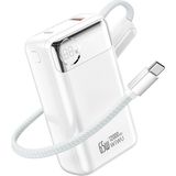 Wiwu T132 Power Plus Serisi Type-C Kablolu Pd Powerbank 65W 12000MAH Beyaz