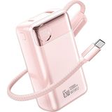 Wiwu T132 Power Plus Serisi Type-C Kablolu Pd Powerbank 65W 12000MAH Pembe