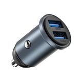 Wiwu WI-CC031 Nano Lite Serisi Dual Usb-A Hızlı Şarj Özellikli Araç Şarj Aleti Pd 12W Gri