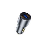 Wiwu WI-CC032 Nano Pro Dual Type-C + Usb-A Hızlı Şarj Akım Korumalı Araç Şarj Aleti Pd Qc3.0 60W Gri