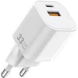 Wiwu WI-G017 Cube Serisi Type-C Pd & Usb-A Gan Tech Pd Hızlı Şarj Mini Şarj Başlığı 33W Beyaz